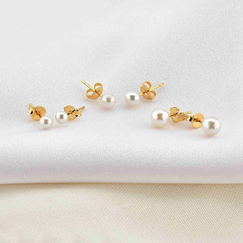 Brinco Pérola sintética - Banhado a Ouro 18K