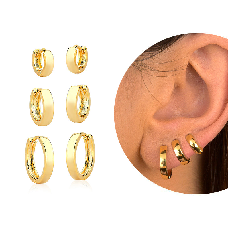 Brinco Argola lisa - Banhadas a Ouro 18K