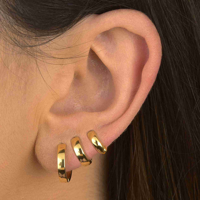 Brinco Argola lisa - Banhadas a Ouro 18K