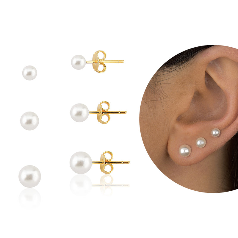 Brinco Pérola sintética - Banhado a Ouro 18K